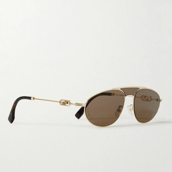 NEW Fendi FE40072U 30E  Fendi - O'Lock Aviator-Style Gold-Tone Sunglasses - Picture 3 of 9
